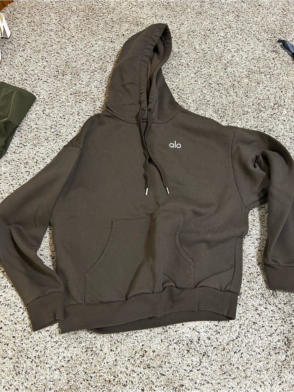 ALO Yoga Brown Logo Pullover Hoodie